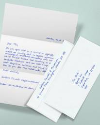 Handgeschriebene Briefe mit Kuvert und Versand