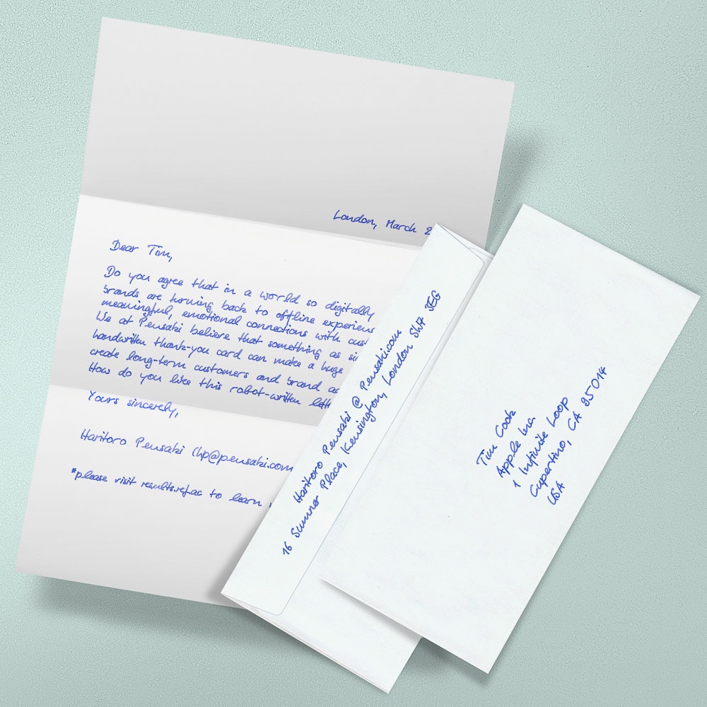 Handgeschriebene Briefe mit Kuvert und Versand