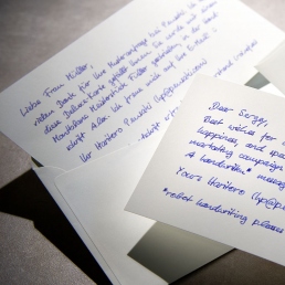 Handwritten Deluxe Note with handwritten envelopes - order from Pensaki