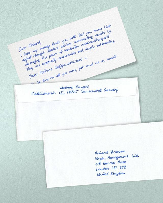 PENSAKI Handgeschriebene Briefkarten PREMIUM mit Kuverts