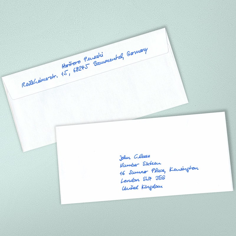 handschriftlich adressierte Kuverts - Variante Kuvert2S