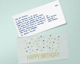 Handgeschriebene Geburtstagskarten steigern die Kundenbindung