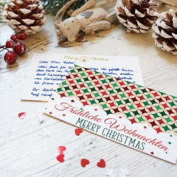 Geschäftliche Weihnachtskarten in Handschrift