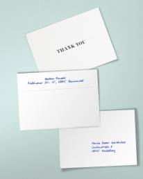 Handgeschriebene Dankeskarten mit bis zu 400 Zeichen
