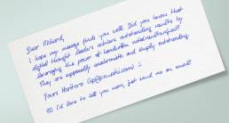 handwritten cards, written by robots