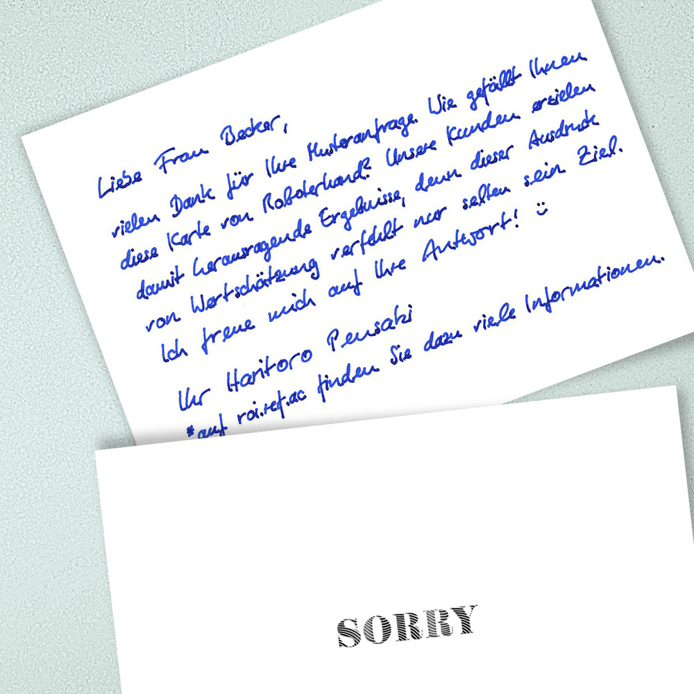 robot handwritten sorry notes by PENSAKI