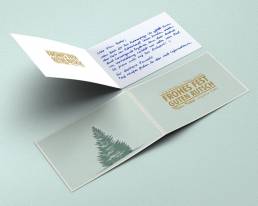 Weihnachtskarte Design mit handgeschriebenem Text