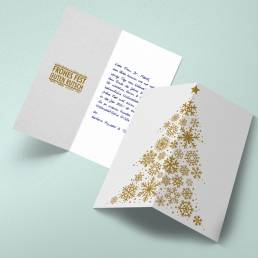 Weihnachtskarte mit handgeschriebenem Text GOLD 2021