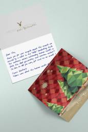 Handgeschriebene Weihnachtskarten CUPERTINO im Format A6 mit Kuverts