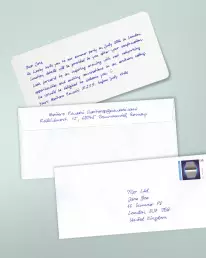 Classy Handwritten Invitations RSVP mailed globally