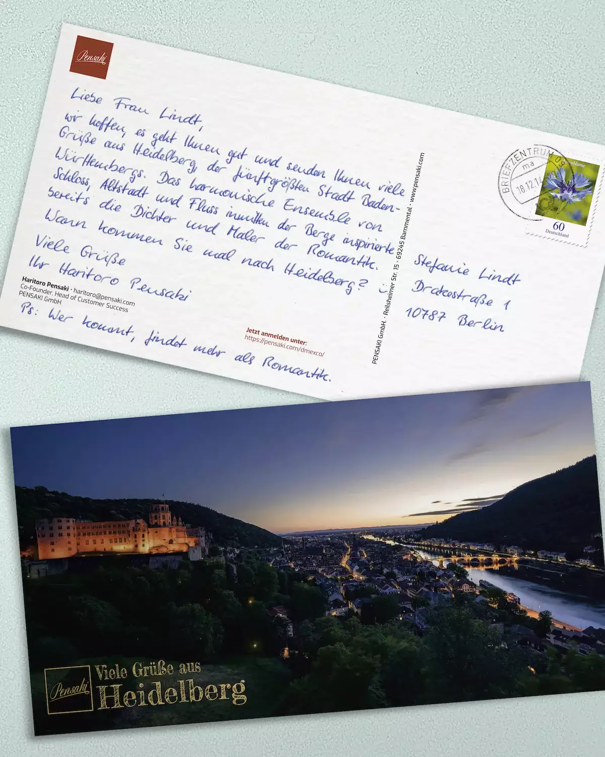 authentic handwritten postcards MaxiCard by PENSAKI