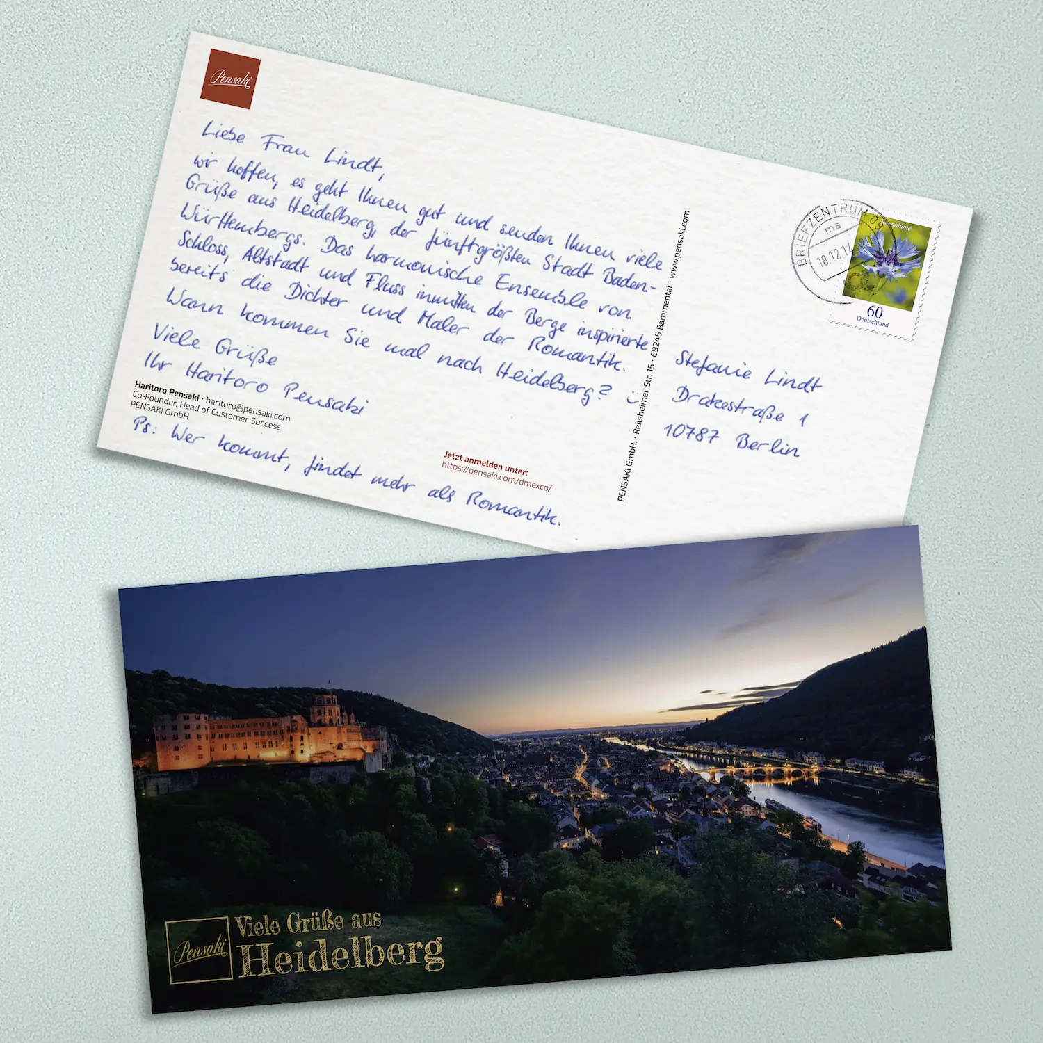 authentic handwritten postcards MaxiCard by PENSAKI
