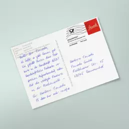 handwritten postcards A6 with ballpoint pen ALEX