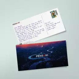 handwritten postcard by robots DL 210x105 mm