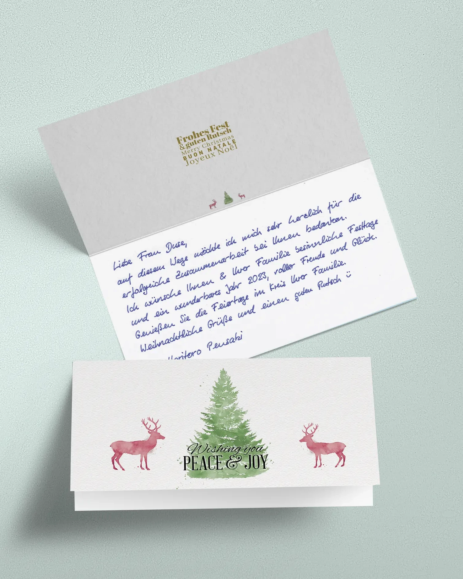Handgeschriebene Weihnachtskarten Aquarell | PENSAKI
